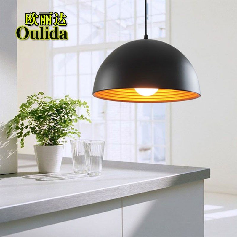 北欧螺纹半圆吊灯个性创意客厅餐厅吧台咖啡厅饭店服装店铝材吊灯