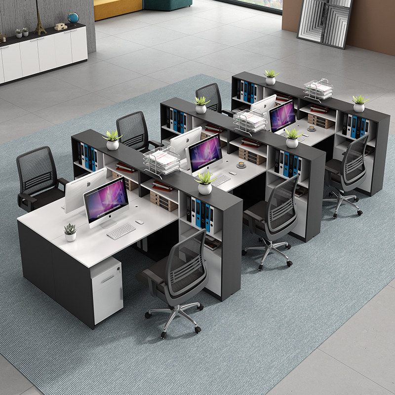 办公桌子员工办公室卡座工位财务职员办公桌椅组合二人位屏风卡位