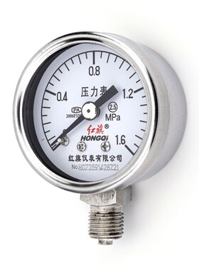红旗仪表Y-40BF不锈钢压力表2.5级0-1mpa水压表油压表气压表M10*1