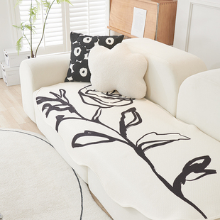 通用雪尼尔防滑沙发布轻奢坐垫M ins风高级感不规则异形沙发垫四季