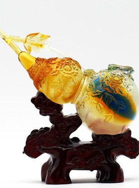 汉风琉璃葫芦乔迁礼品创意玄关装饰品送长辈朋友祝寿礼物摆件家居