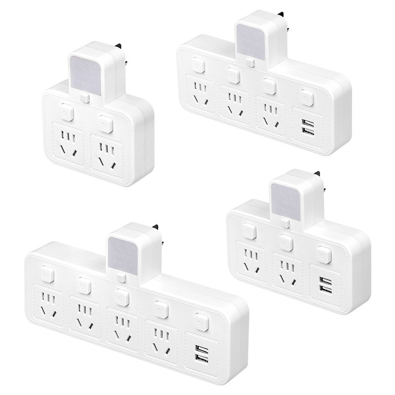 家用插座无线一转四五多功能转换器插头usb插排插板小夜灯带开关