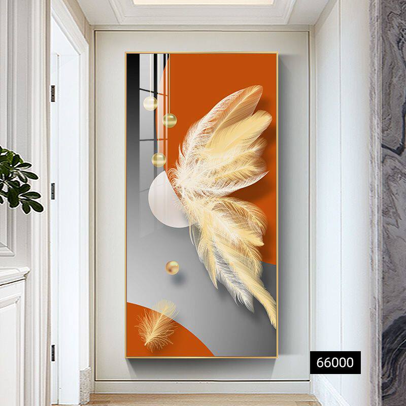 轻奢风玄关装饰画时尚美女艺术人物挂画竖版走廊过道墙壁画晶瓷画