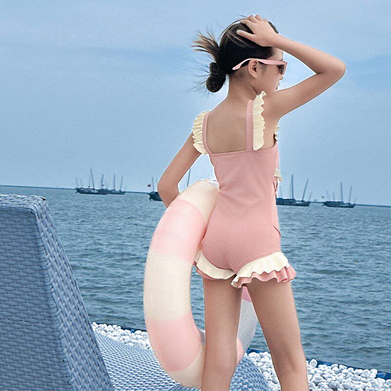 女童泳衣夏装2024新款儿童洋气甜美连体游泳衣中大童女孩夏季泳装