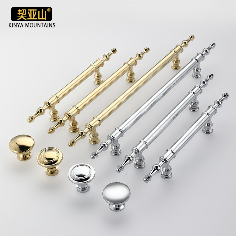 意式亮金复古柜门把手黄铜亮银田园风鞋柜把手简约奢华大衣柜拉手