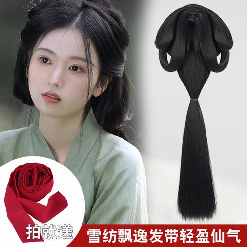 古风假发一体式战国袍后压发髻后脑勺垫发包古装汉服头饰盘发发型