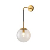 轻奢主卧室床头壁灯黄铜背景墙灯卫生间镜前灯玻璃圆球形吊线灯具