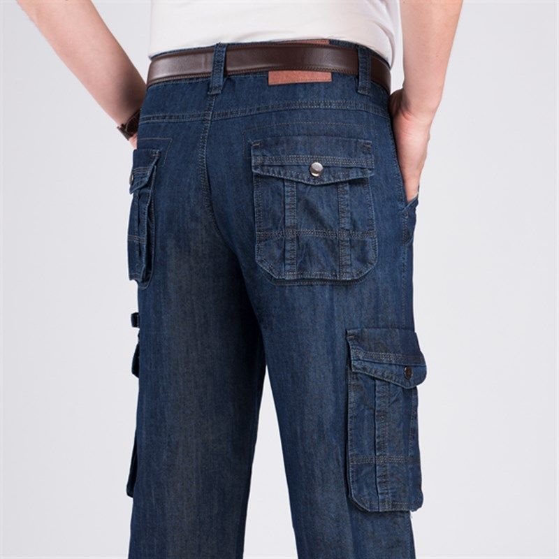 夏季薄款七分裤牛仔裤男宽松休闲裤多口袋工装裤大码中裤牛仔短裤,男装,牛仔裤,淘宝优惠券,粉丝福利购,淘宝优惠卷