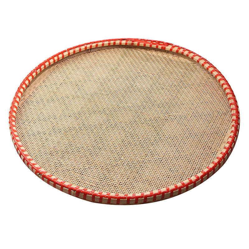 纯手工竹编簸箕农家家用圆形有孔竹筛子竹扁晾晒竹制品精编米筛筐,特色手工艺,竹编/竹雕,淘宝优惠券,粉丝福利购,淘宝优惠卷