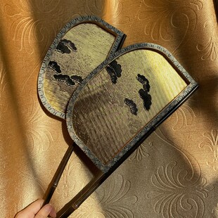 刀把扇便面扇紫竹长柄刀扇汉服拍照跳舞蹈道具复古扇子