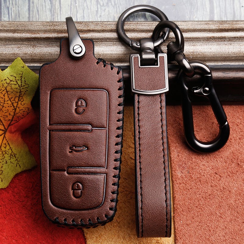 适用大众cc钥匙套复古2021款B8迈腾GTE帕萨特插入式B6B7L车包扣壳