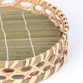 家用竹编簸箕圆形筲箕竹筛子农家有孔水果篮洗菜圆筐竹制品收纳筐