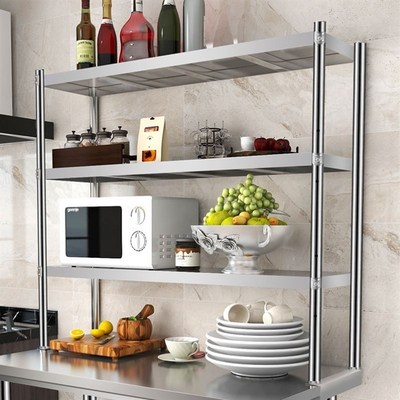 厨房多层不锈钢操作台置物架饭店冰柜桌面家用货架奶茶店两层立架