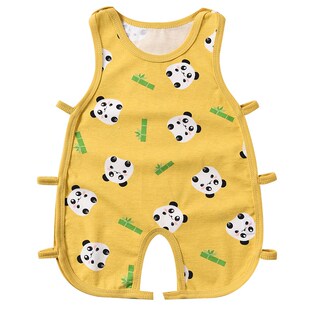 婴儿无袖琵琶衣宝宝纯棉薄款连体衣小童外穿夏装镂空睡衣夏天肩扣