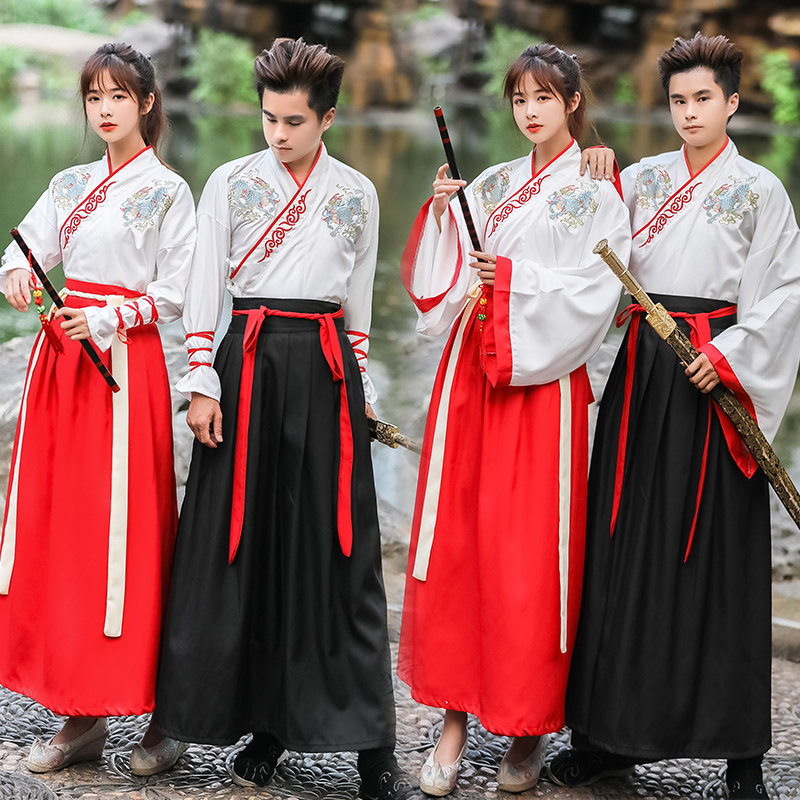民国风女装汉服中国风古装男武侠古典舞蹈学生日常演出CP套装班服