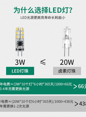 g4led灯珠12v插脚低压小灯泡220v高压大功率超高亮12伏3w5瓦单灯