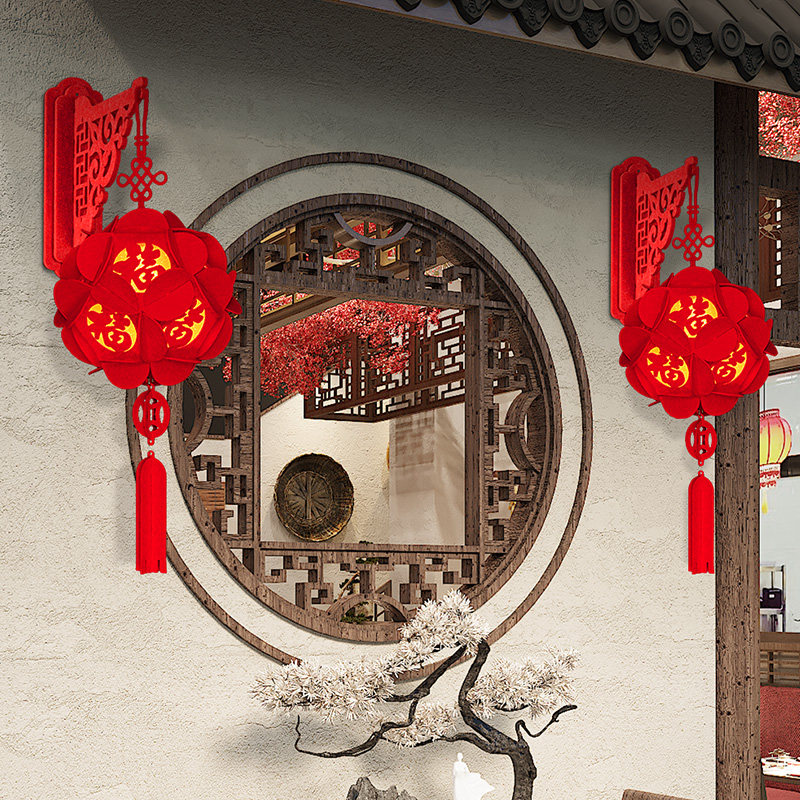 虎年新年装饰品灯笼挂饰2022喜庆年货大门挂春节过年场景布置挂件