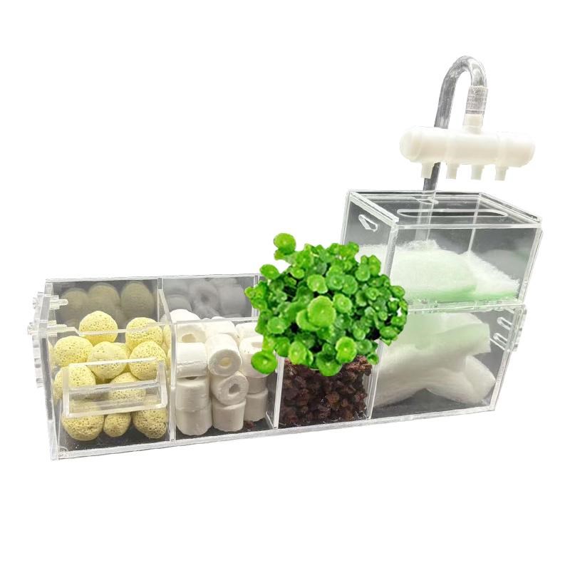 鱼缸过滤器过滤盒净水循环三合一滴流盒小鱼缸壁挂雨淋乌龟缸小型