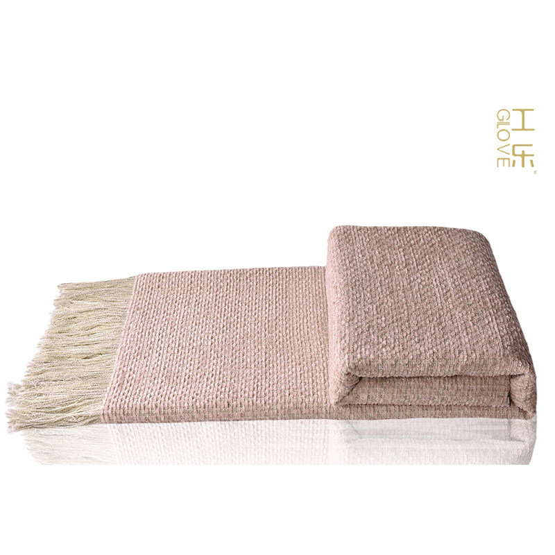样板房间床上用品床尾巾床约搭毯客厅沙发卧室粉红色轻奢搭巾毯子