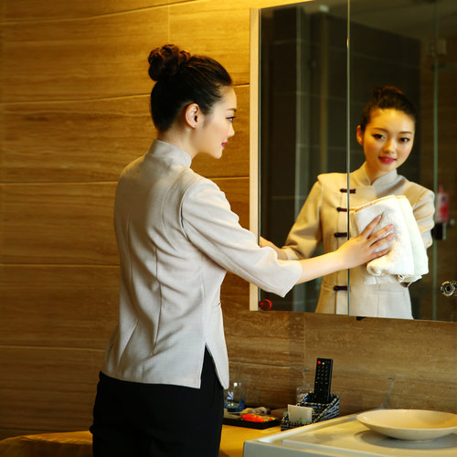 保洁服冬款长袖女酒店客房服务员饭店物业宾馆清洁工套装pa制服