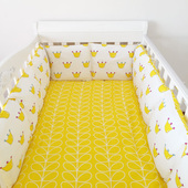 纯棉儿童床上用品套件加厚婴儿床围护栏椭圆床软包防撞床帏可拆洗