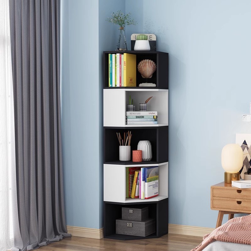 简约落地创意三角形拐角多层置物架家用客厅卧室书房墙角书架书柜