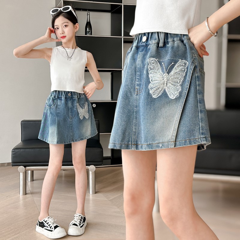 女童短裤夏季新款潮儿童装夏天裤子网红女中大童薄款牛仔裙裤洋气