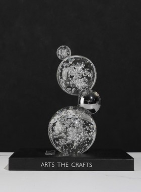 现代极简水晶球玻璃艺术家居客厅创意摆件电视柜玄关柜软装饰品