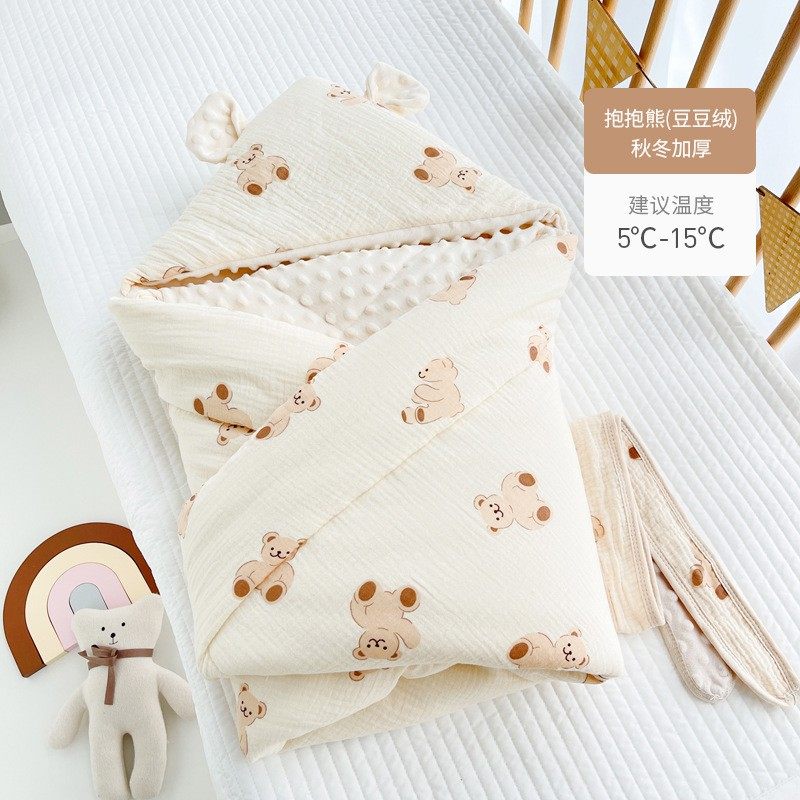 婴儿豆豆绒抱被新生儿安抚防惊跳襁褓宝宝盖毯连帽四季产房包被,婴童用品,婴童抱被/抱毯,淘宝优惠券,粉丝福利购,淘宝优惠卷