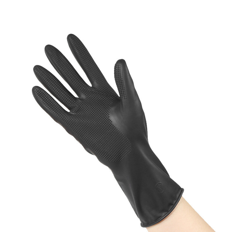 乳胶黑色专业美发烫染发手套加厚橡胶防水理发店美发用品工具5双