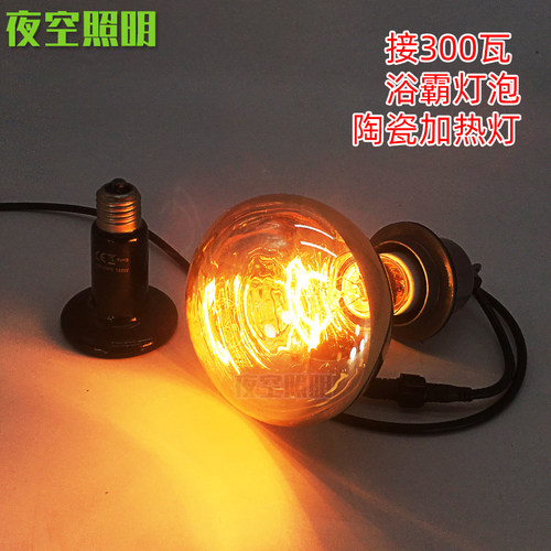 户外灯头防水加热保温E27螺口灯座灯口耐高温陶瓷铜线E40吊线灯头