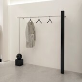 服装 店货架 店展示架不锈钢黑色上墙挂衣直播专用衣服陈列架男女装