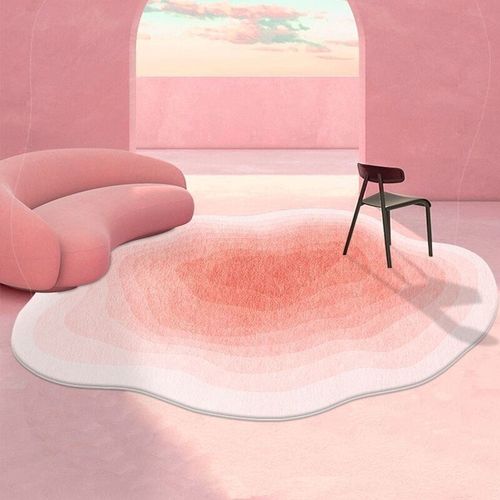 渐变梦幻异形仿羊绒地毯卧室书房客厅全铺毯衣帽间梳妆台防滑地垫