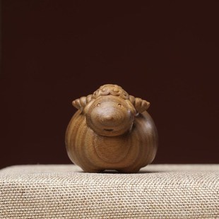 正宗绿檀木肥羊手把件木头雕刻羊挂件摆件木雕生肖羊把玩件文玩男