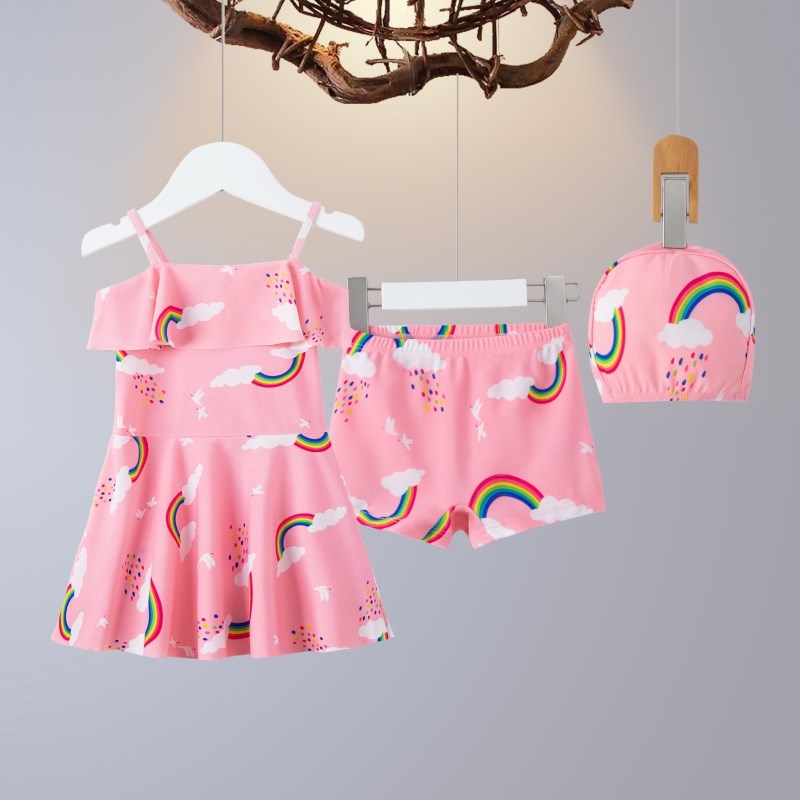 女童泳衣2022年新款洋气小中大童时尚儿童分体连体夏可爱女孩泳装