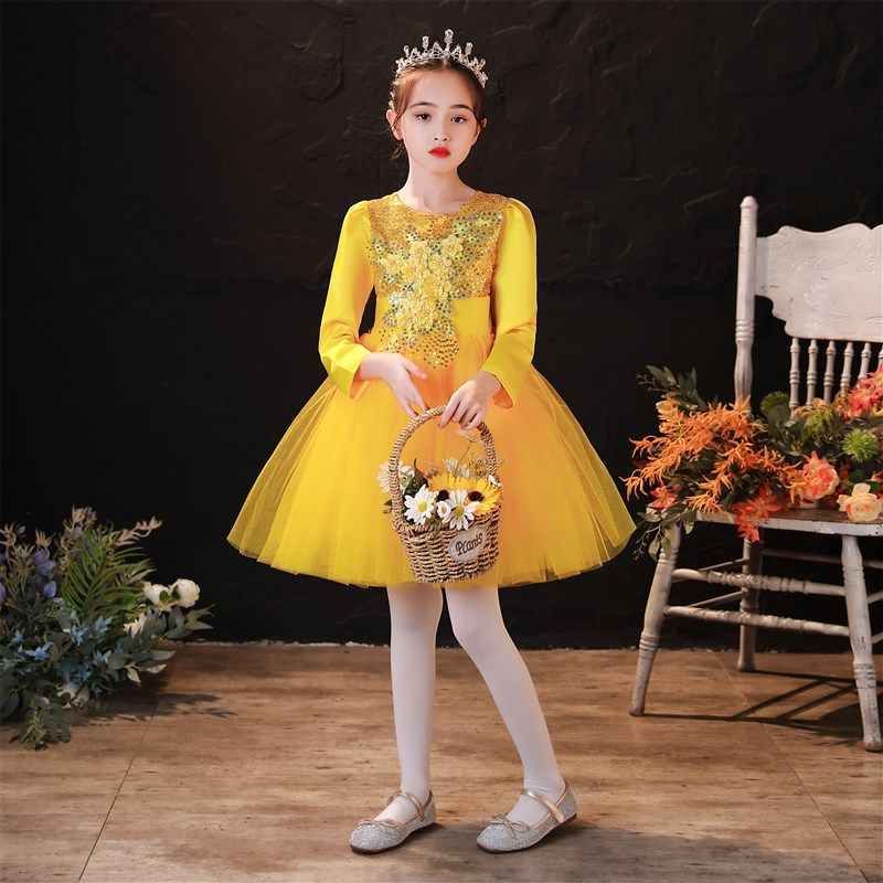 元旦小学生长袖合唱演出服装幼儿园男女童亮片蓬蓬纱裙舞台表演服,童装/婴儿装/亲子装,儿童演出服,淘宝优惠券,粉丝福利购,淘宝优惠卷