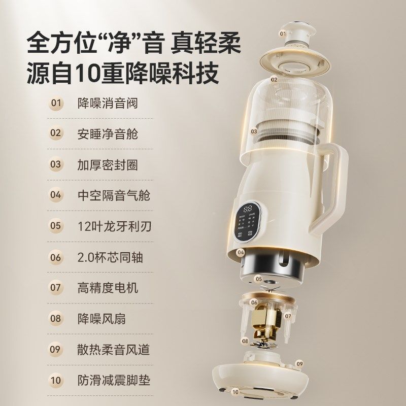 lotor徕多轻养破壁机家用全自动非静音新款316L料理机小型豆浆机,厨房电器,破壁机,淘宝优惠券,粉丝福利购,淘宝优惠卷