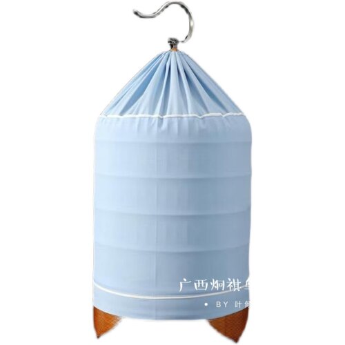 画眉鸟笼布广笼清远笼衣淡蓝色白条式罩衣高档配件双层圆型36生头