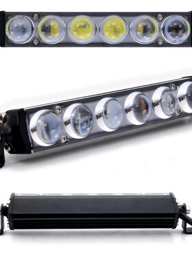 汽车LED长条灯12v24v货车灯前杠中网改装灯车顶灯4D透镜聚光射灯