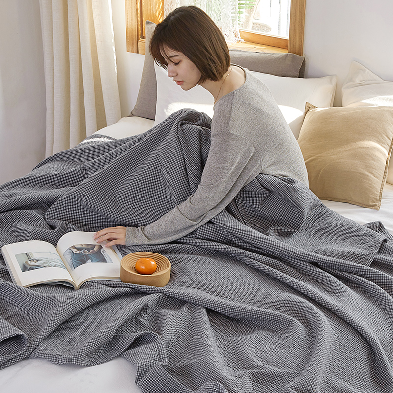 纯棉夏季夏凉被成人可机洗毛巾被子全棉纱布盖毯沙发毯子午休毯