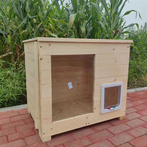 定制实木室内平顶猫屋猫别墅狗窝狗屋猫窝狗笼宠物窝狗房宠物用品