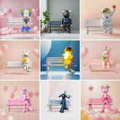 户外网红打卡通动物玻璃钢休闲公园座椅雕塑园林景区商场店铺摆件