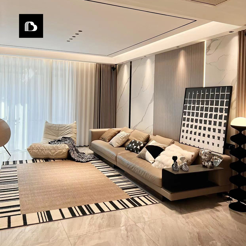 柏洛斯家居轻奢设计师款沙发抱枕别墅客厅皮草高端可定制靠垫靠枕