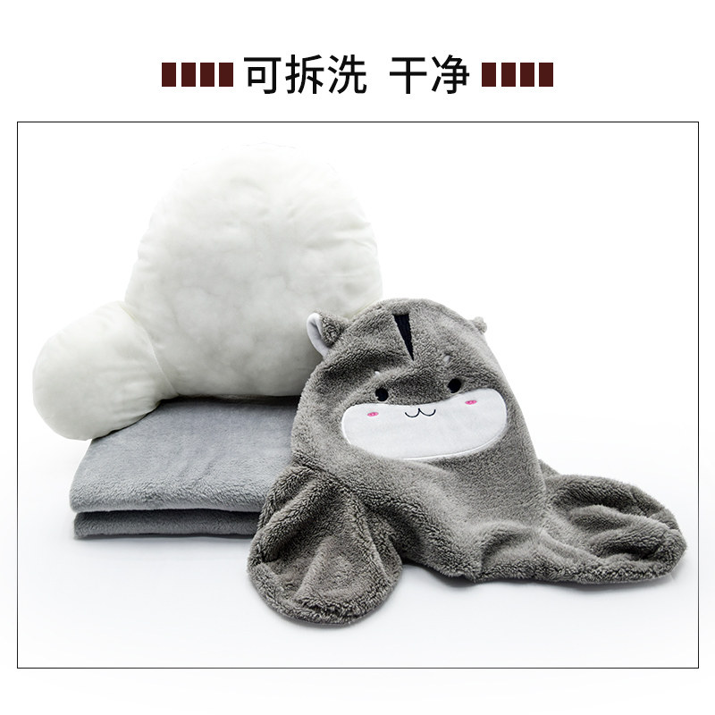 抱枕女生睡觉办公室带毯子午睡被子折叠二合一靠垫小毛毯神器两用