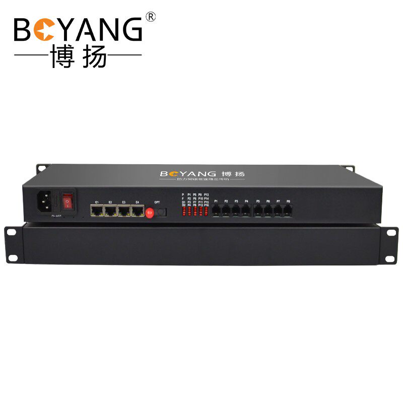 博扬 电话光端机8路电话+4路百兆网络 8路对讲语音+4路物BY-8P4EV