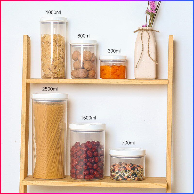 防潮密封罐塑料家用厨房收纳桶保鲜盒干货杂粮透明储物罐大号