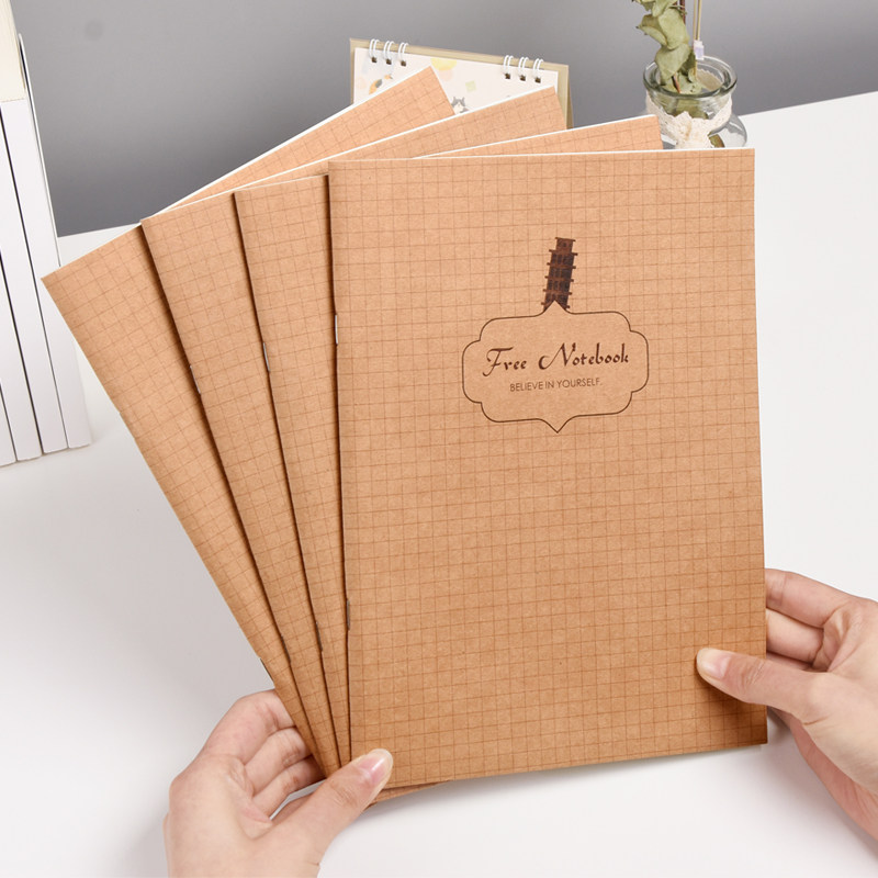 纸老虎笔记本子记事本小清新复古网格本方格简约大学生用b5本文具