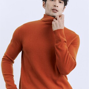 套头黑色打底针织衫 入冬BI备羊毛衫 甄选精纺纯羊毛高领毛衣男士