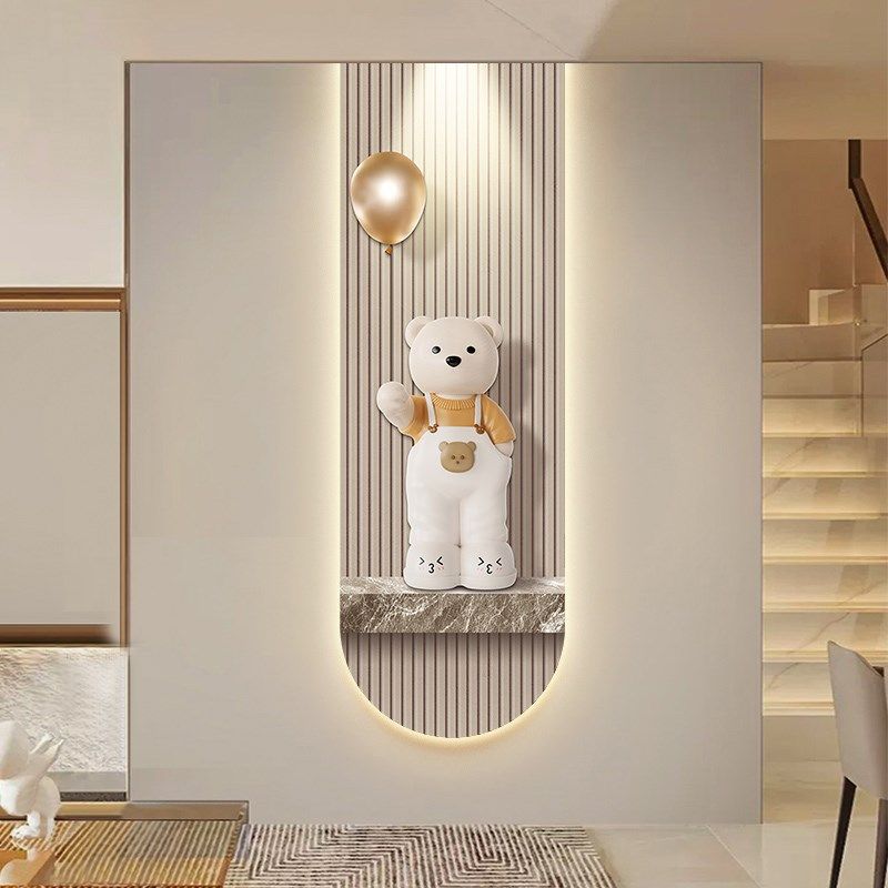 入户玄关装饰画奶油风客厅走廊过道挂画高级感潮玩背景墙发光灯画,家居饰品,现代装饰画,淘宝优惠券,粉丝福利购,淘宝优惠卷