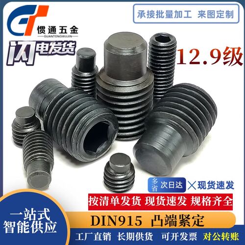 12.9级凸端内六角圆柱端紧定螺钉GB79顶丝DIN915M2.5M320M2430M36